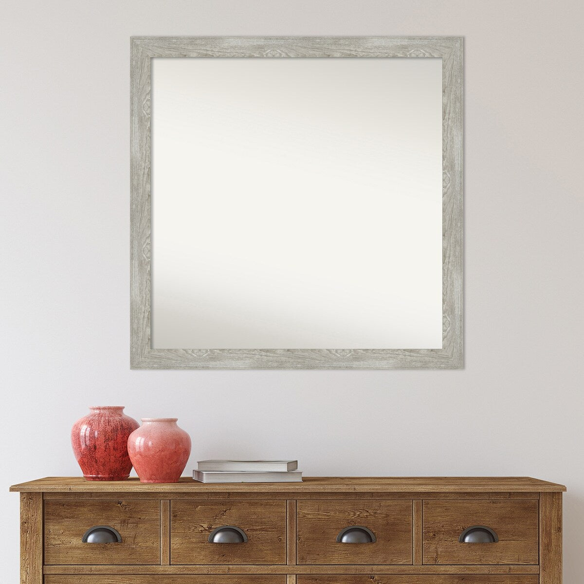 Custom Wall Mirror, 32-in side, Dove Greywash Narrow Framed Wall Mirror - Dove Greywash Narrow