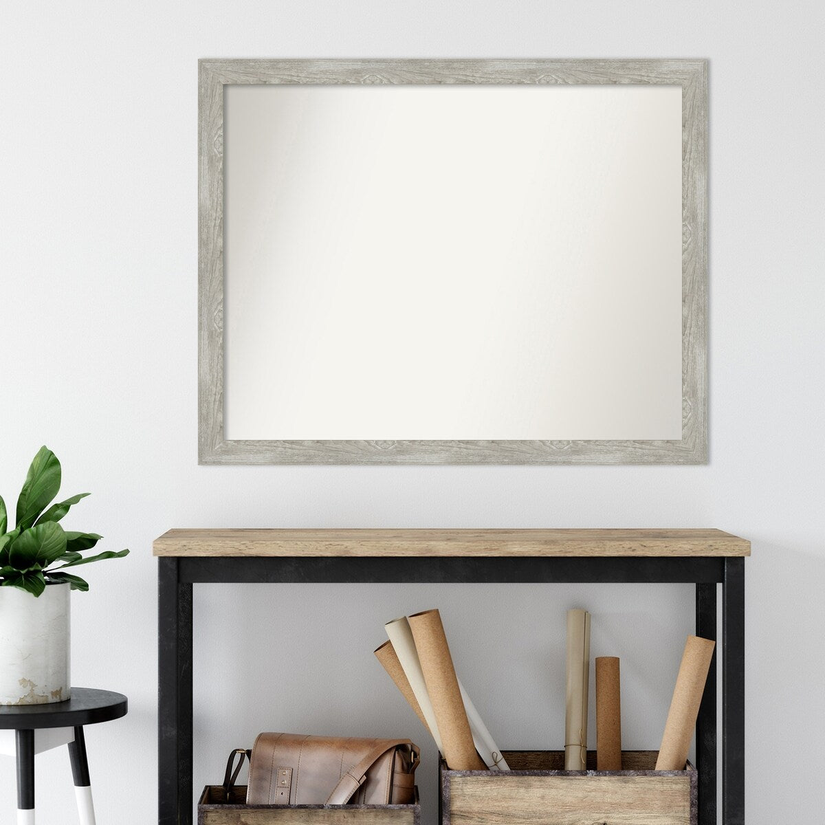 Custom Wall Mirror, 32-in side, Dove Greywash Narrow Framed Wall Mirror - Dove Greywash Narrow