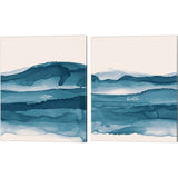 Chris Paschke 'Coastal Ink Eventide' Canvas Art, Set of 2