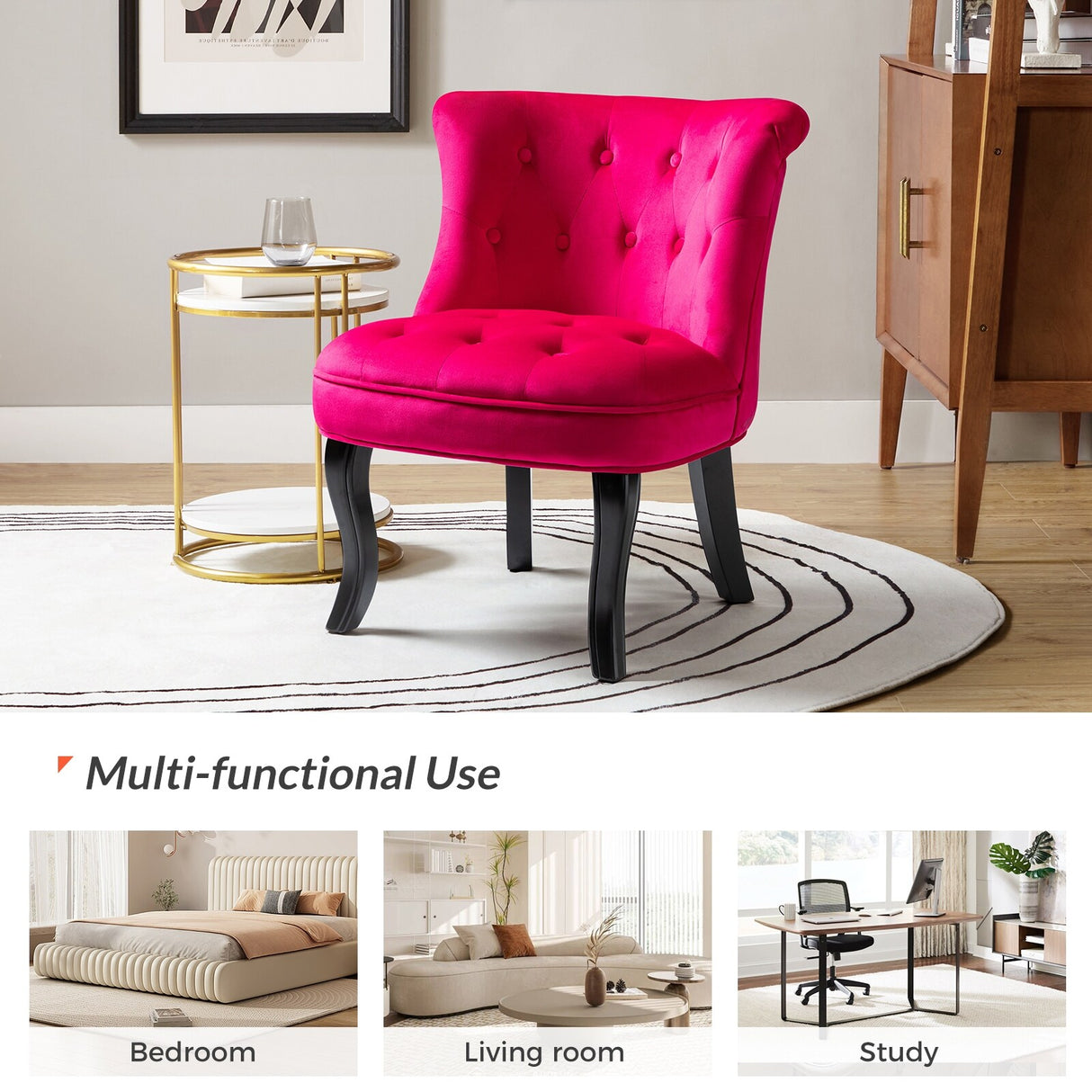 Christi Vibrant Tufted Velvet Upholstered Accent Chairs Set of 2 by HULALA HOME
