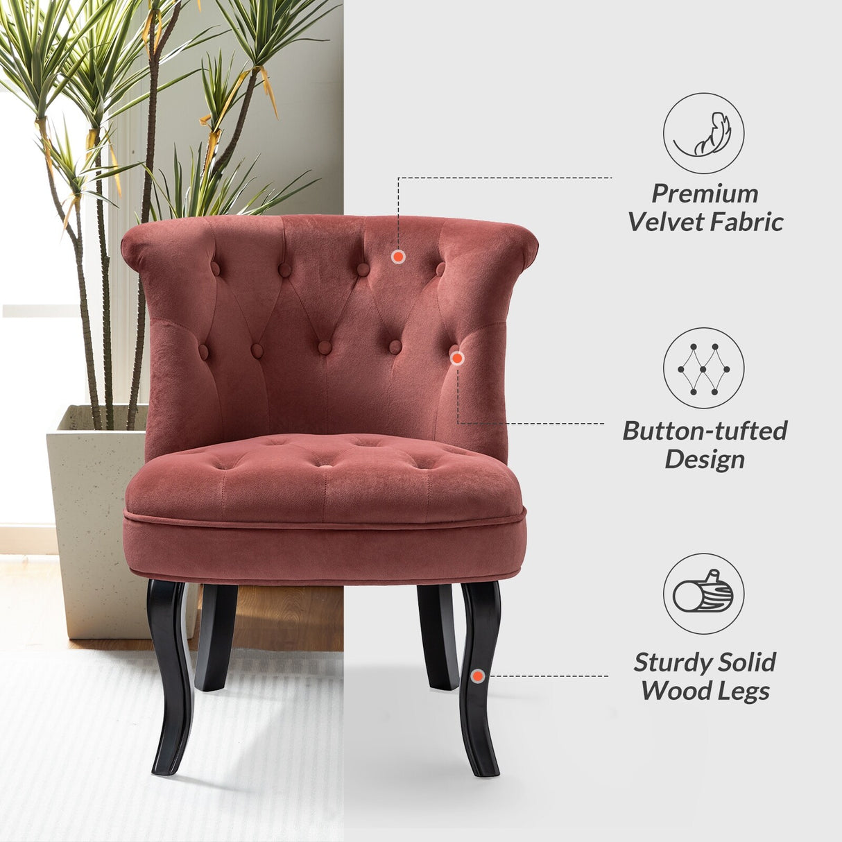 Christi Vibrant Tufted Velvet Upholstered Accent Chairs Set of 2 by HULALA HOME