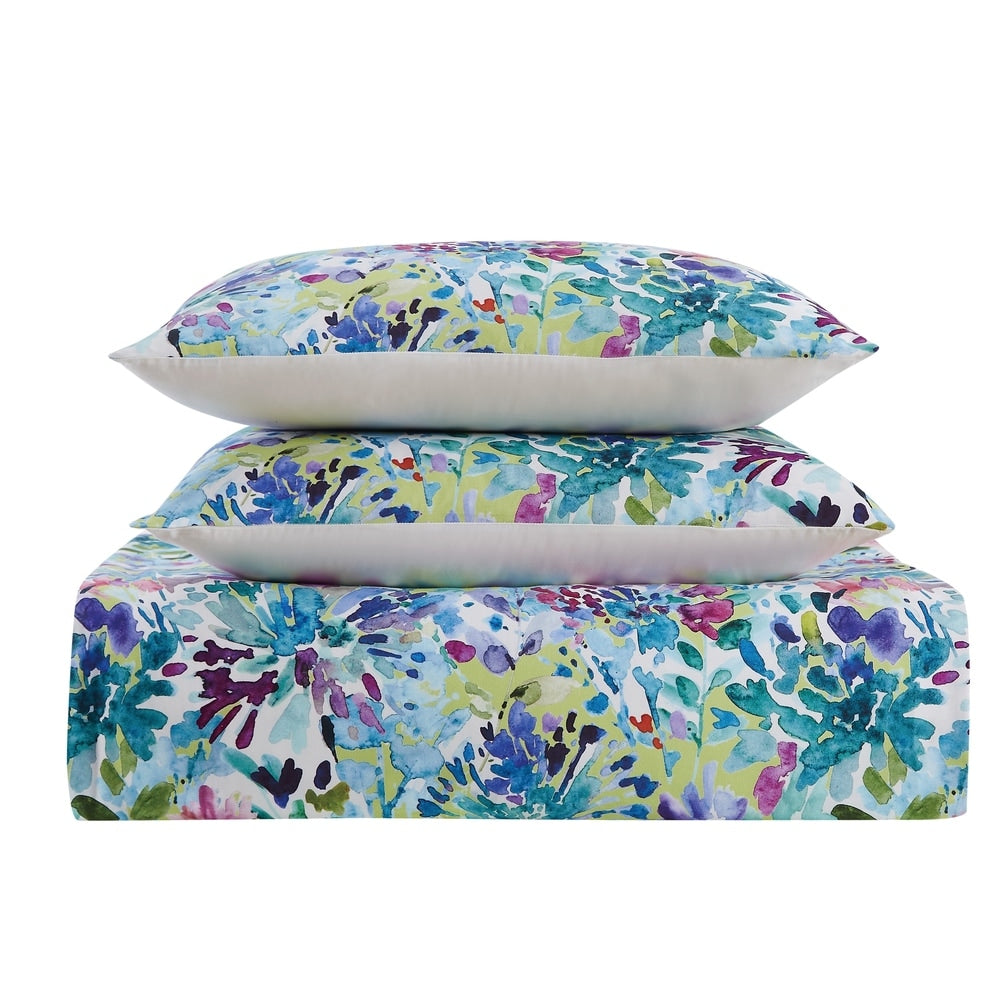 Christian Siriano NY® Dahlia Watercolor Floral 3 Piece Comforter Set