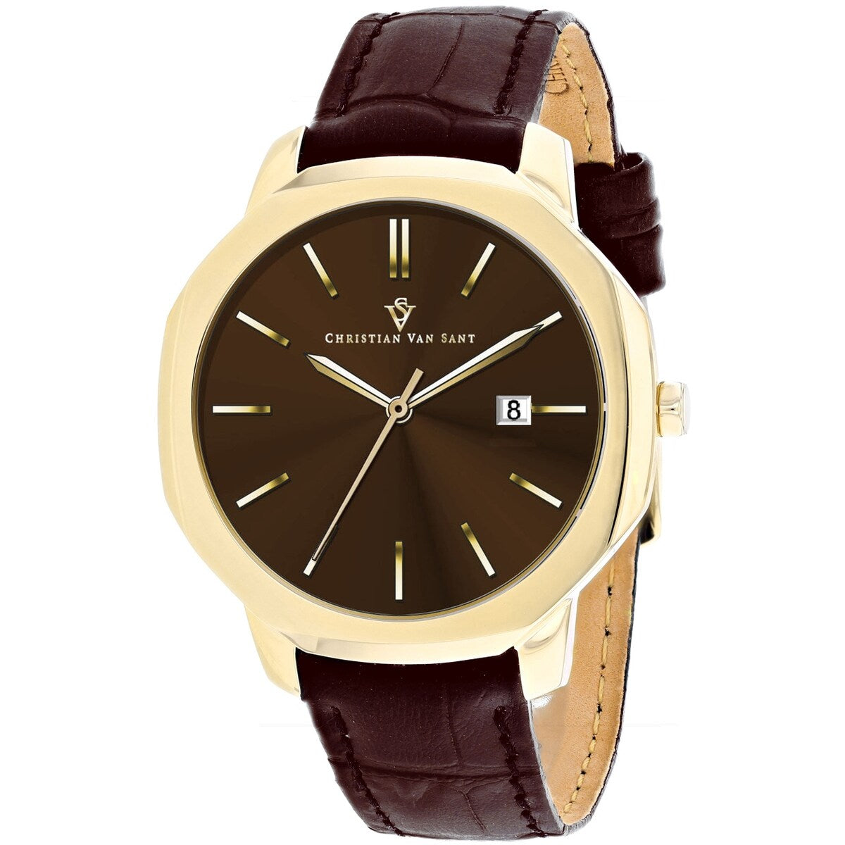 Christian Van Sant Men's Octavius Slim Brown Dial Watch - CV0537 - 6 (36)