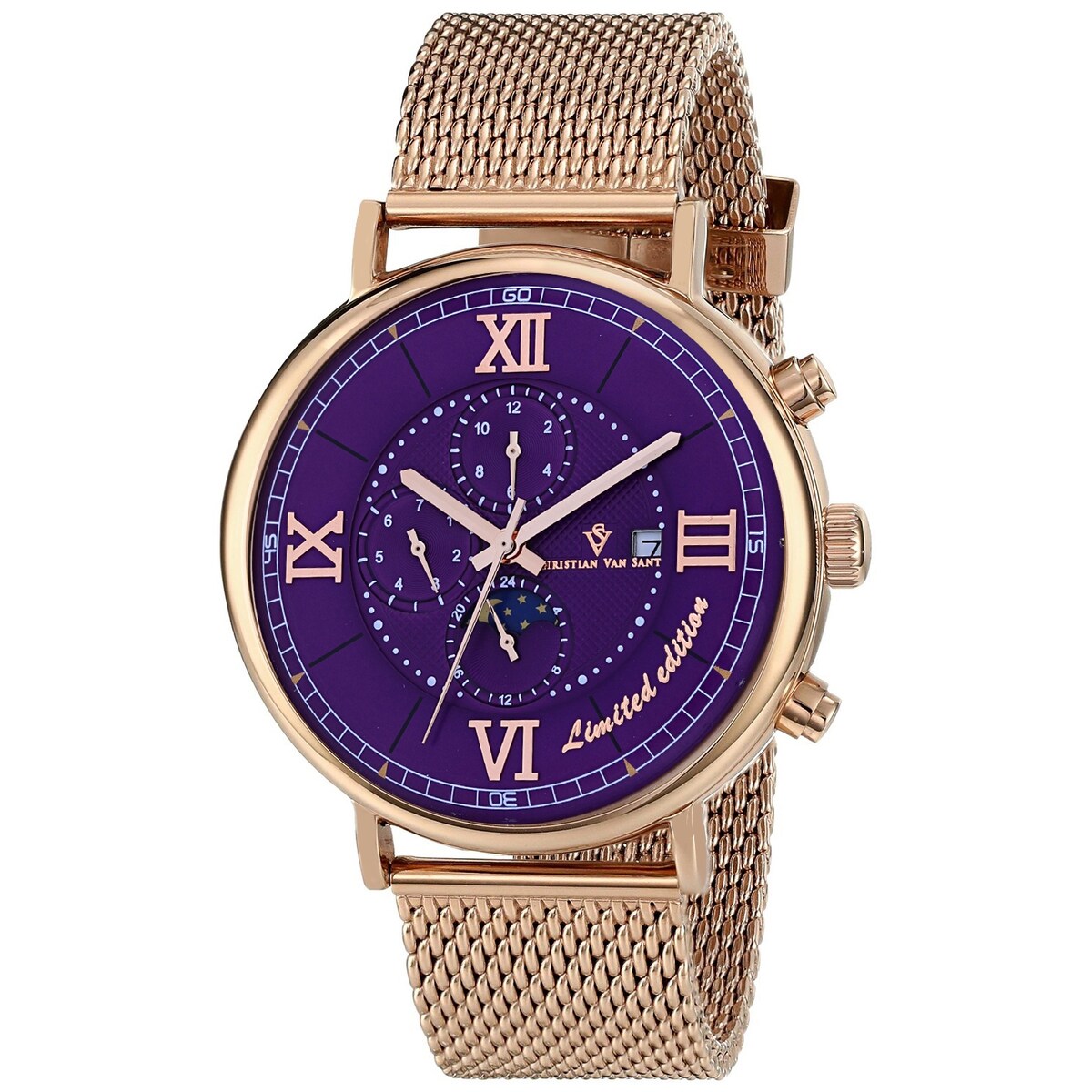 Christian Van Sant Men's Somptueuse LTD Purple Dial Watch - CV1157 - 6 (36)