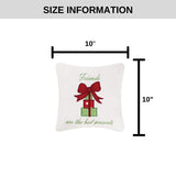 Christmas Best Presents Embroidered Decorative Accent Throw Pillow