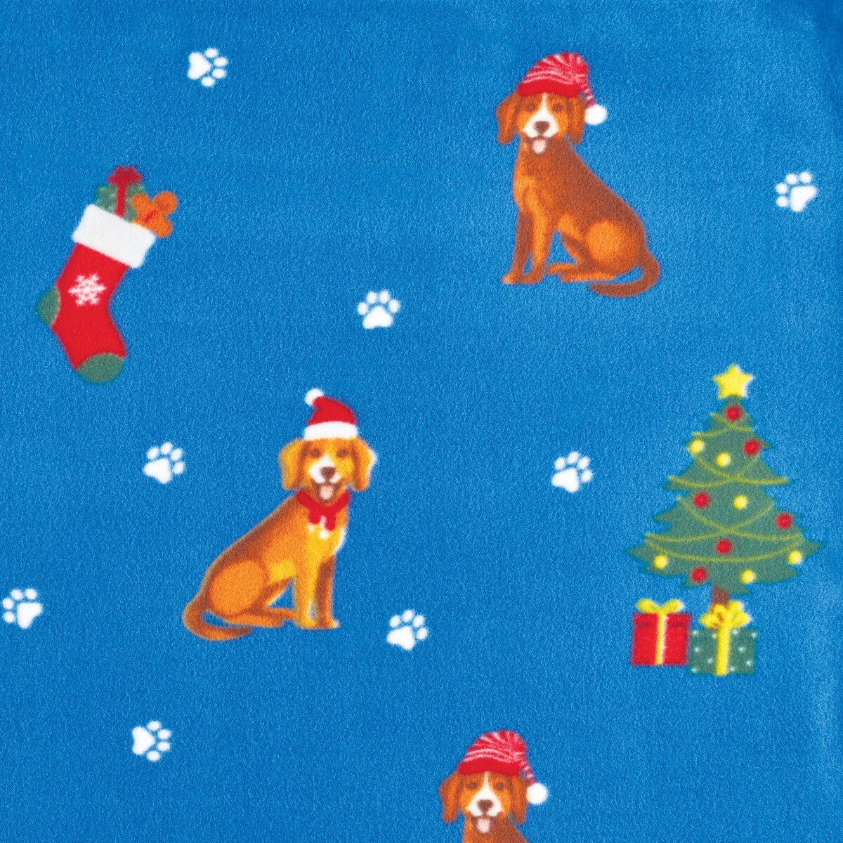 Christmas Dog Soft Fleece Zippered Cuddle Wrap Blanket