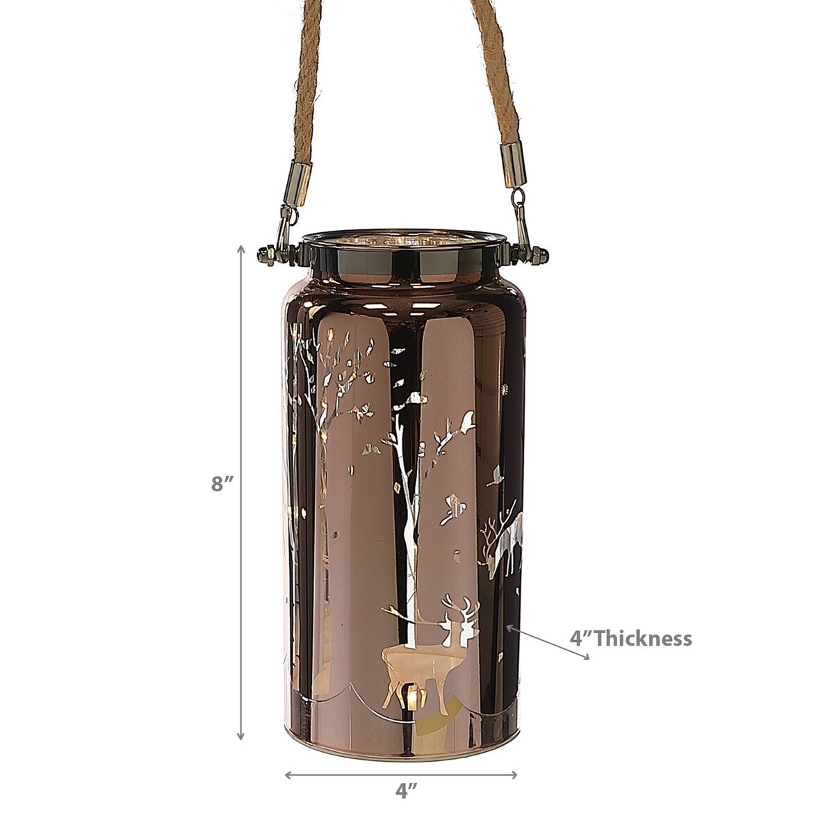 Christmas Led Hanging Glass Lantern