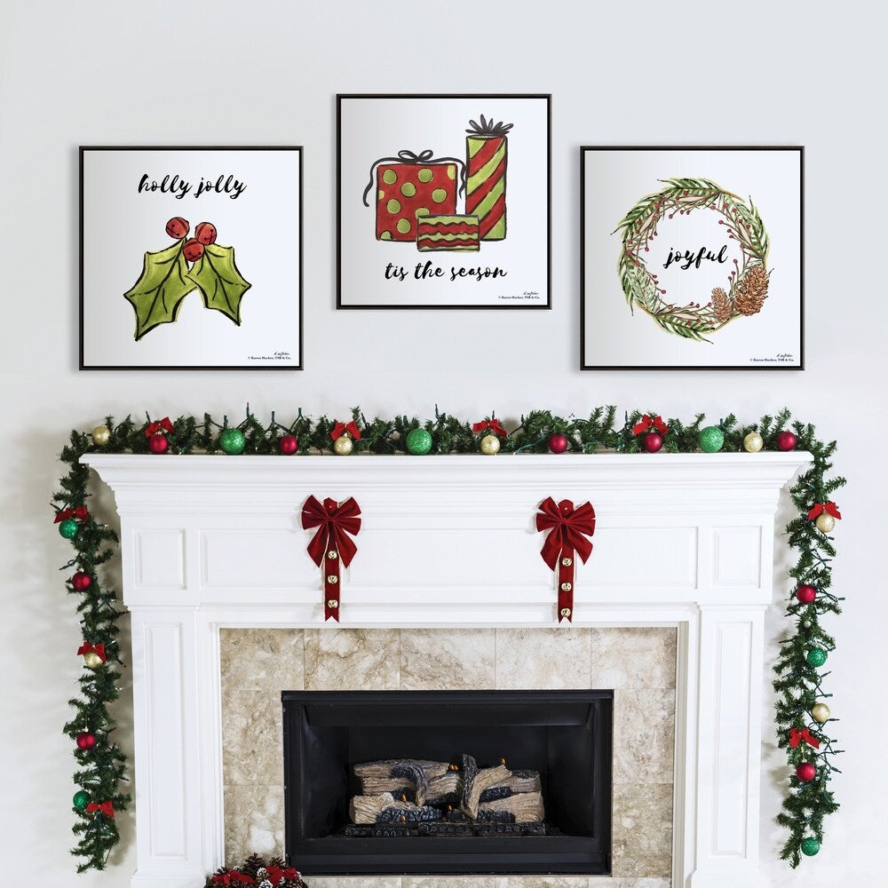 Christmas Time - Joyful Framed Printed Canvas