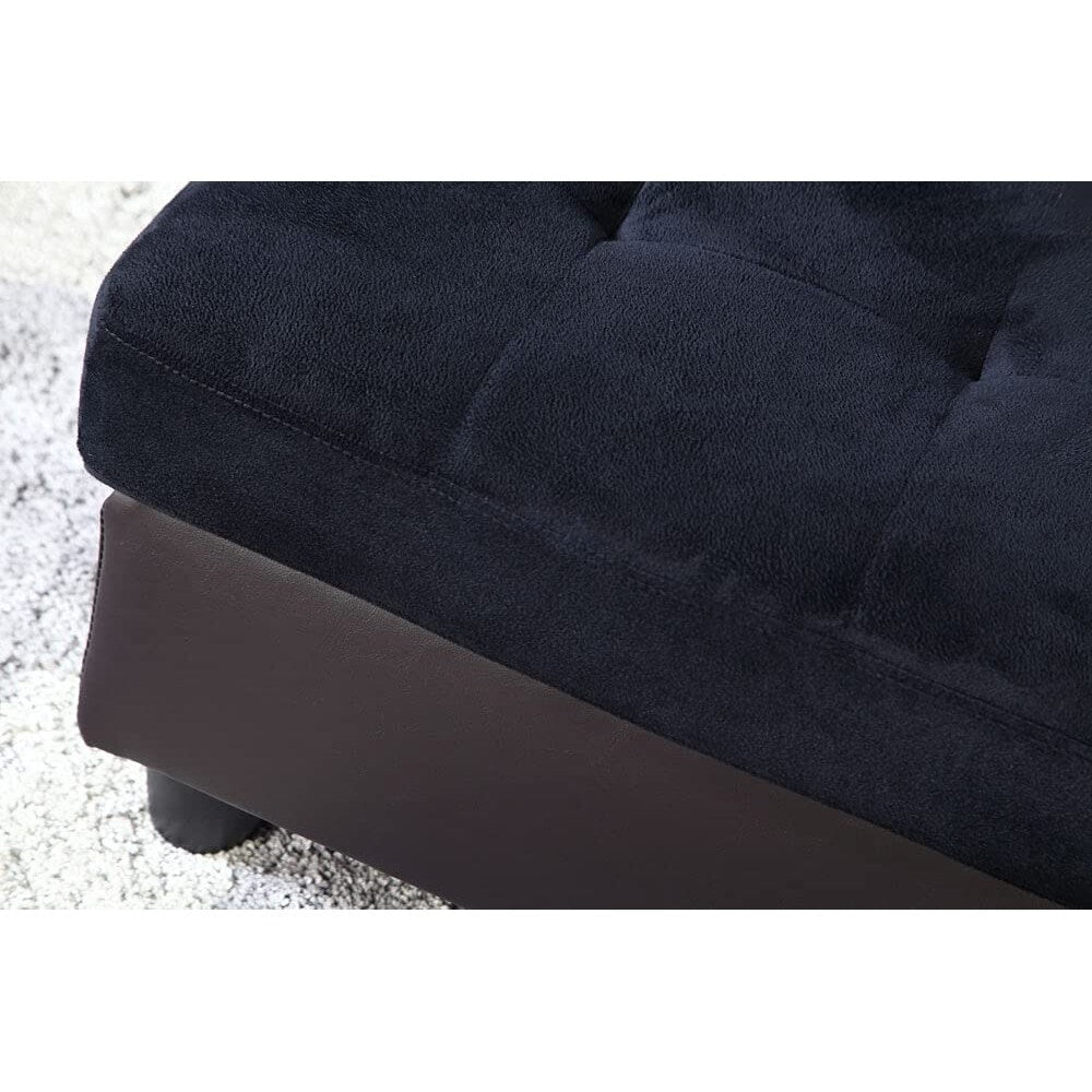 Christopher 104"Wide 3-Pieces Sectional Sofa Set,Midnight Blue(112)