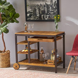 Admirals Indoor Acacia Wood Bar Cart by Christopher Knight Home - N/A