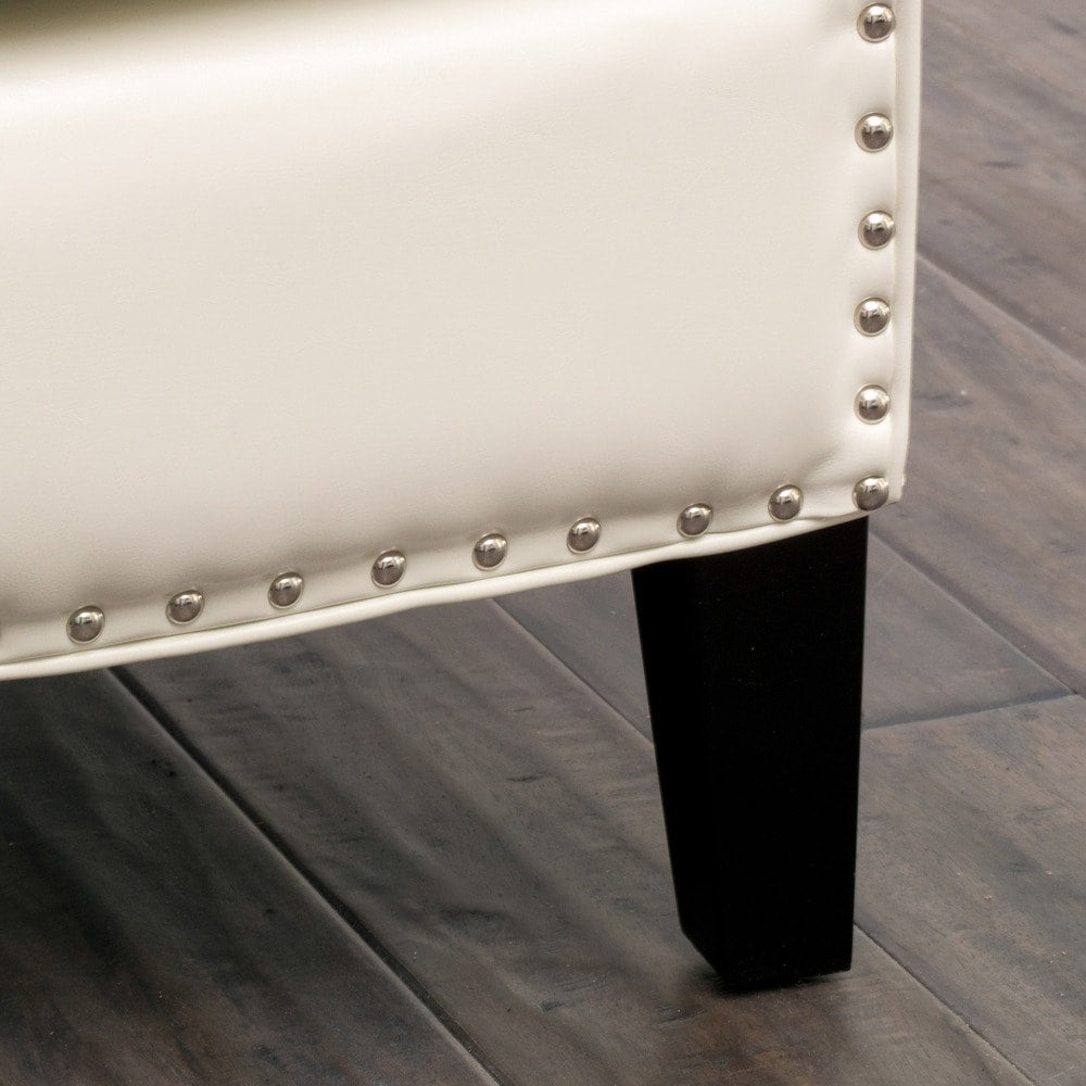 Austin Ivory Bonded Leather Club Chair by Christopher Knight Home
