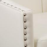 Austin Ivory Bonded Leather Club Chair by Christopher Knight Home