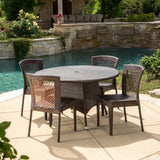 Bertha Outdoor 5-piece Wicker Dining Set by Christopher Knight Home