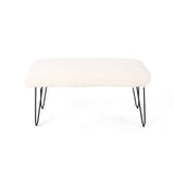 Binniker Faux Fur Bench with Hairpin Legs by Christopher Knight Home
