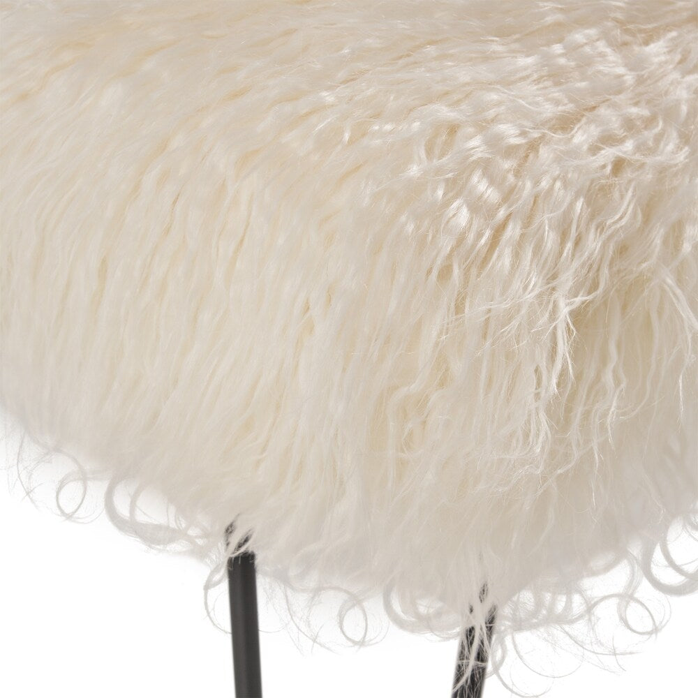 Binniker Faux Fur Bench with Hairpin Legs by Christopher Knight Home