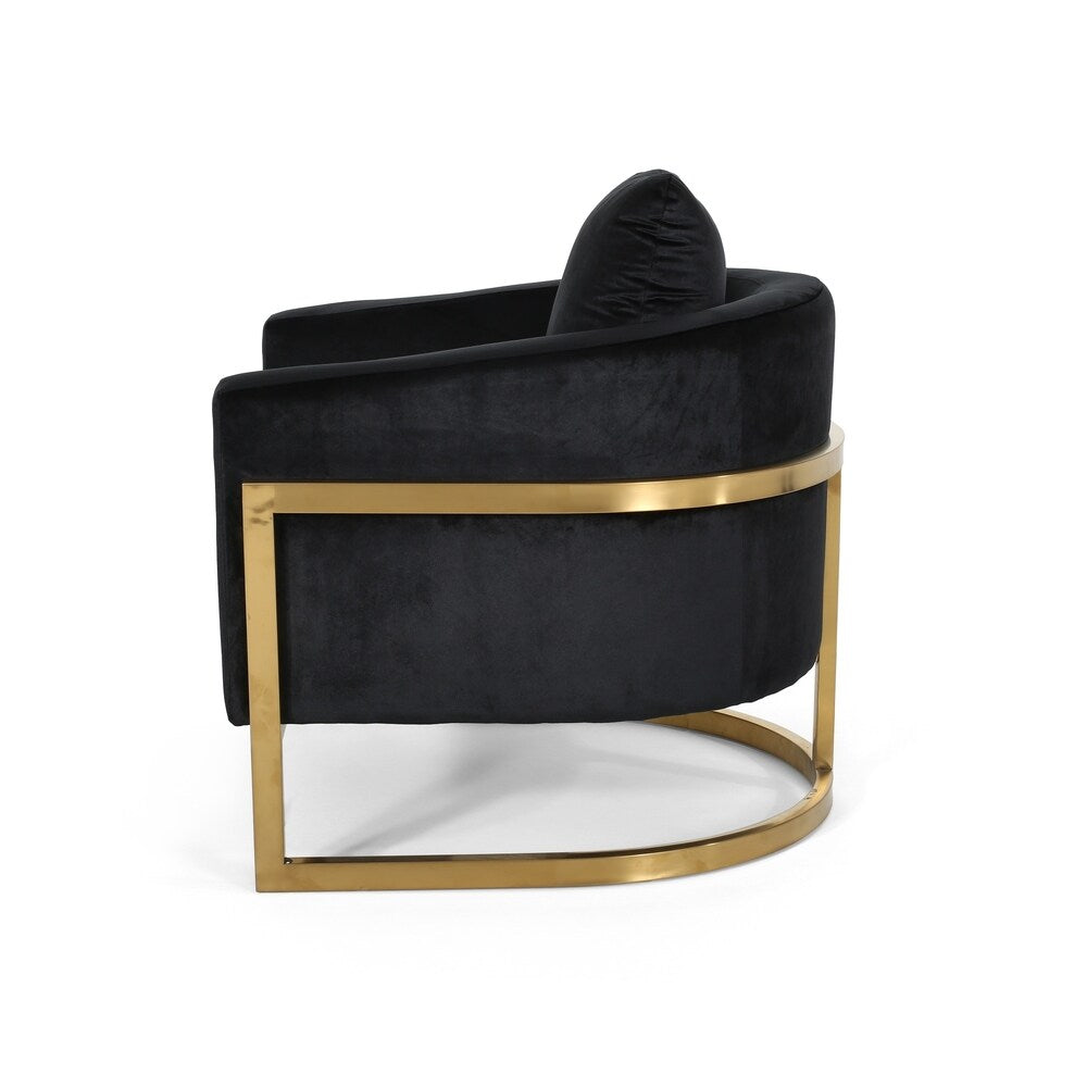 Briarcliff Glam Velvet and Goldtone Armchair by Christopher Knight Home