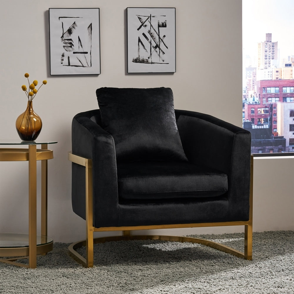 Briarcliff Glam Velvet and Goldtone Armchair by Christopher Knight Home