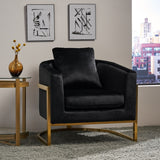 Briarcliff Glam Velvet and Goldtone Armchair by Christopher Knight Home