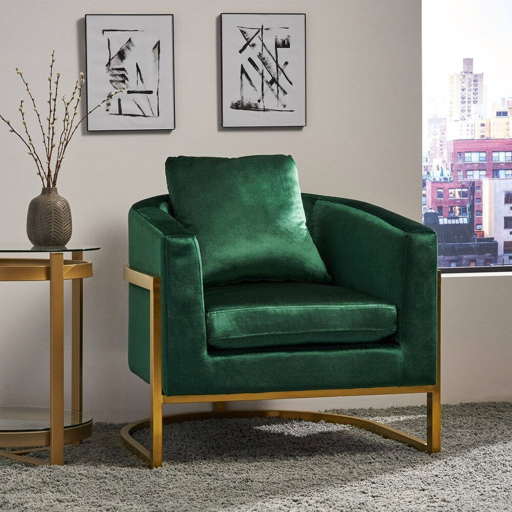 Briarcliff Glam Velvet and Goldtone Armchair by Christopher Knight Home