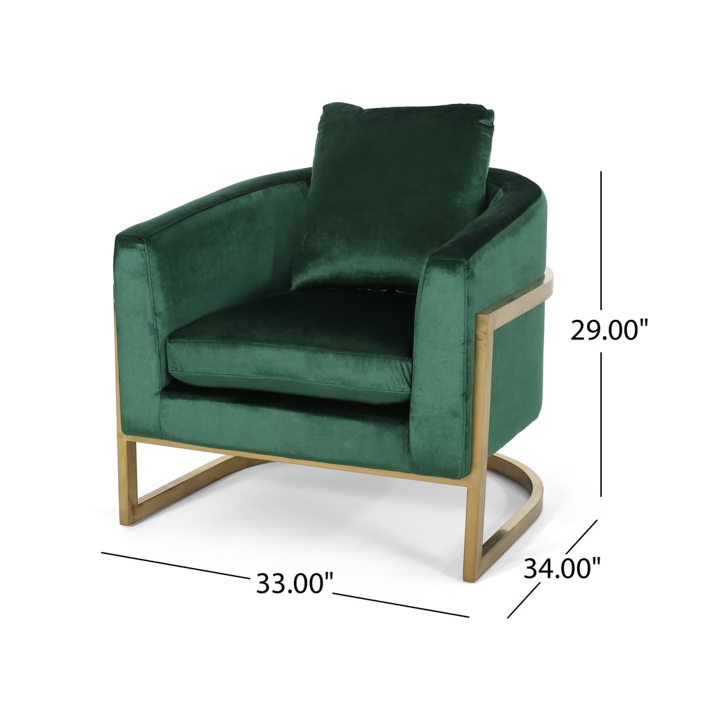 Briarcliff Glam Velvet and Goldtone Armchair by Christopher Knight Home