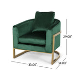 Briarcliff Glam Velvet and Goldtone Armchair by Christopher Knight Home