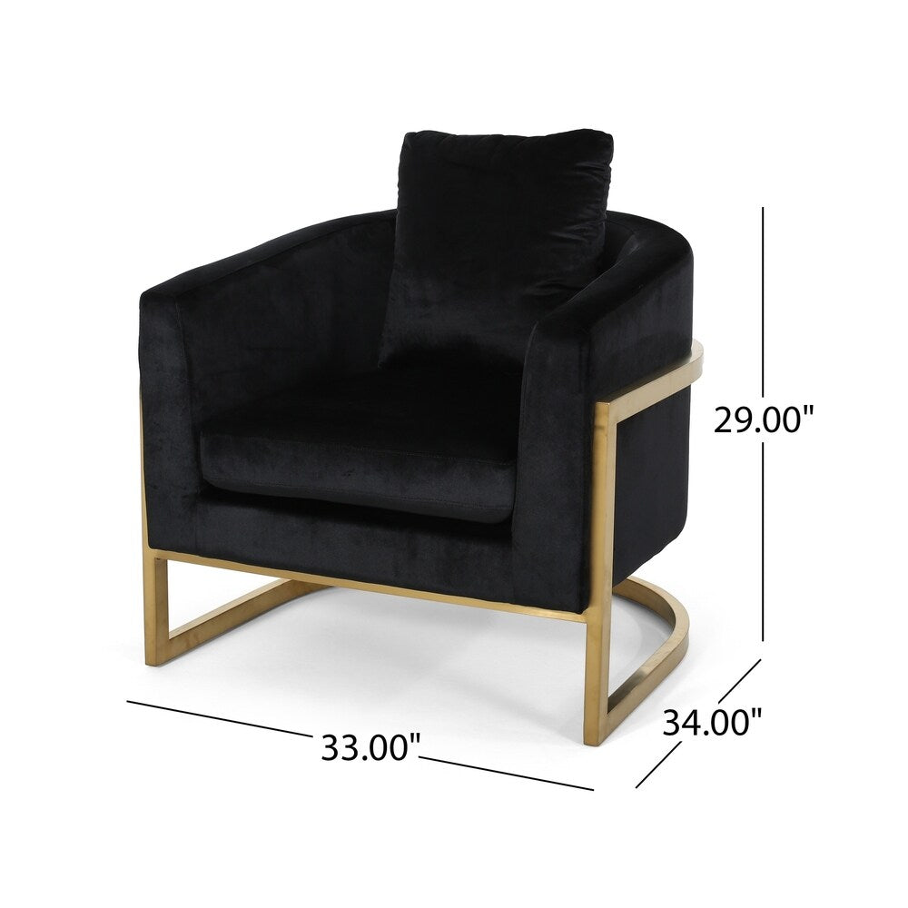 Briarcliff Glam Velvet and Goldtone Armchair by Christopher Knight Home
