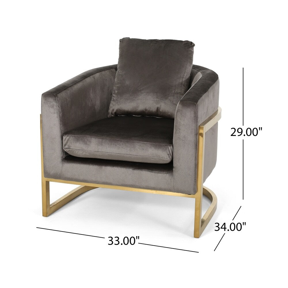 Briarcliff Glam Velvet and Goldtone Armchair by Christopher Knight Home