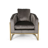 Briarcliff Glam Velvet and Goldtone Armchair by Christopher Knight Home