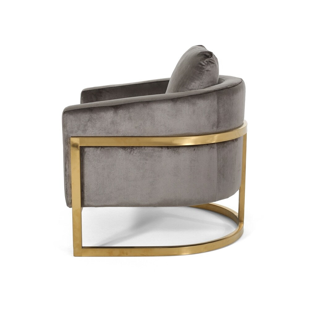 Briarcliff Glam Velvet and Goldtone Armchair by Christopher Knight Home