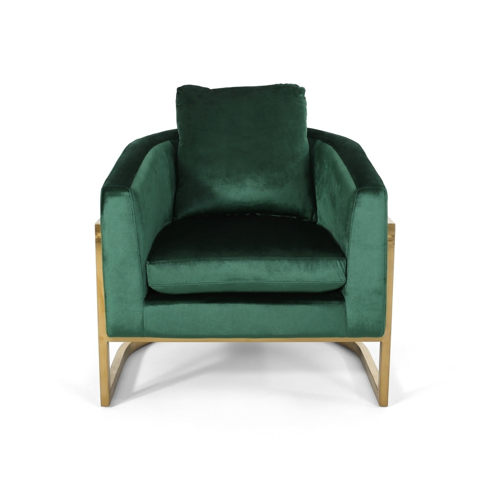 Briarcliff Glam Velvet and Goldtone Armchair by Christopher Knight Home