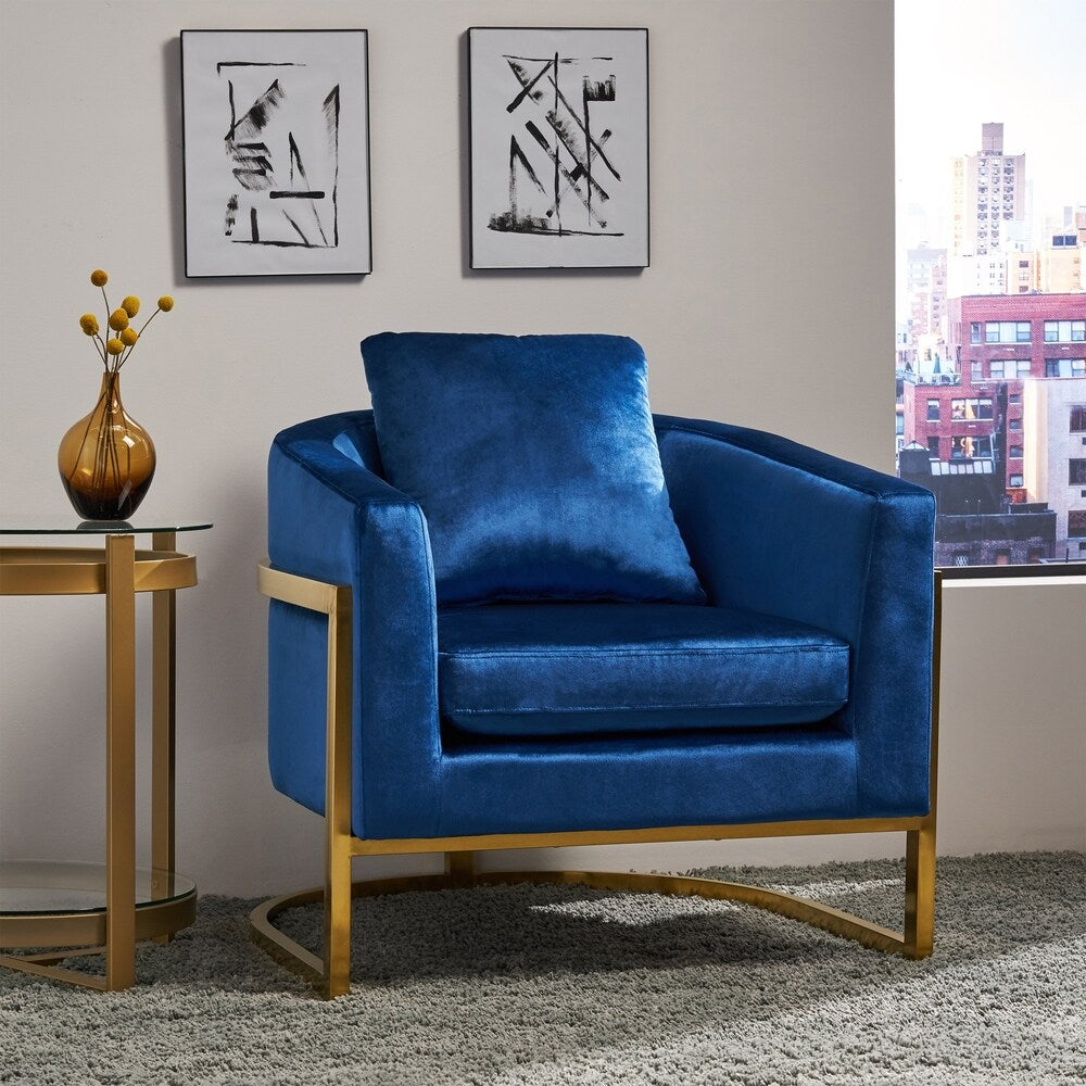 Briarcliff Glam Velvet and Goldtone Armchair by Christopher Knight Home
