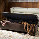 Brown Bonded Leather Storage Ottoman Bench by Christopher Knight Home