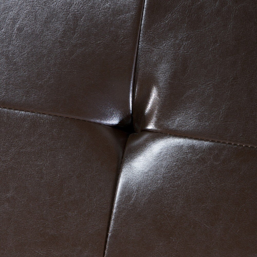Brown Bonded Leather Storage Ottoman Bench by Christopher Knight Home