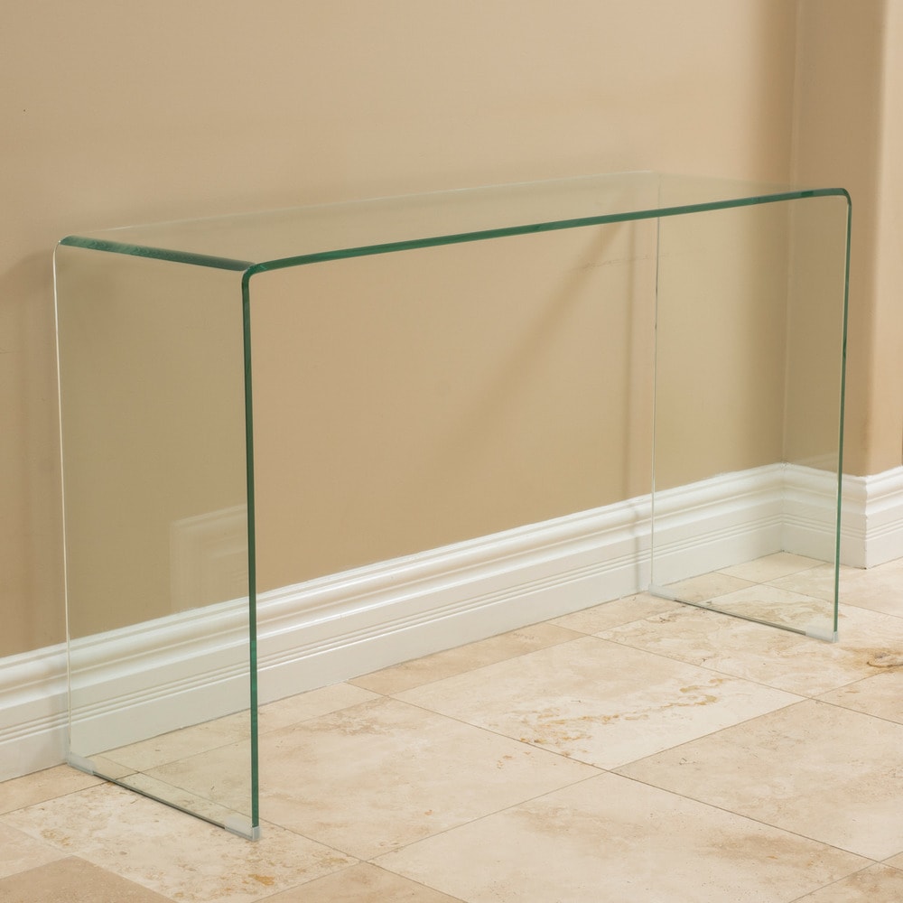Ramona Glass Console Table by Christopher Knight Home - 30" H x 49.25" W x 15.75" D