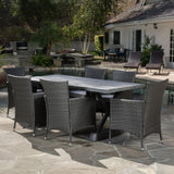 Numana Outdoor 7-pc. Lightweight Concrete Dining Set by Christopher Knight Home
