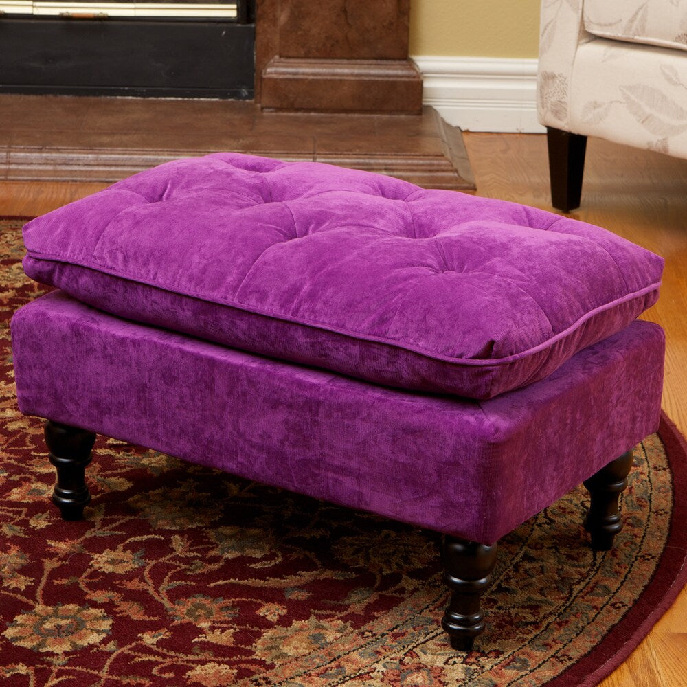 Chloe Tufted Purple Fabric Ottoman by Christopher Knight Home