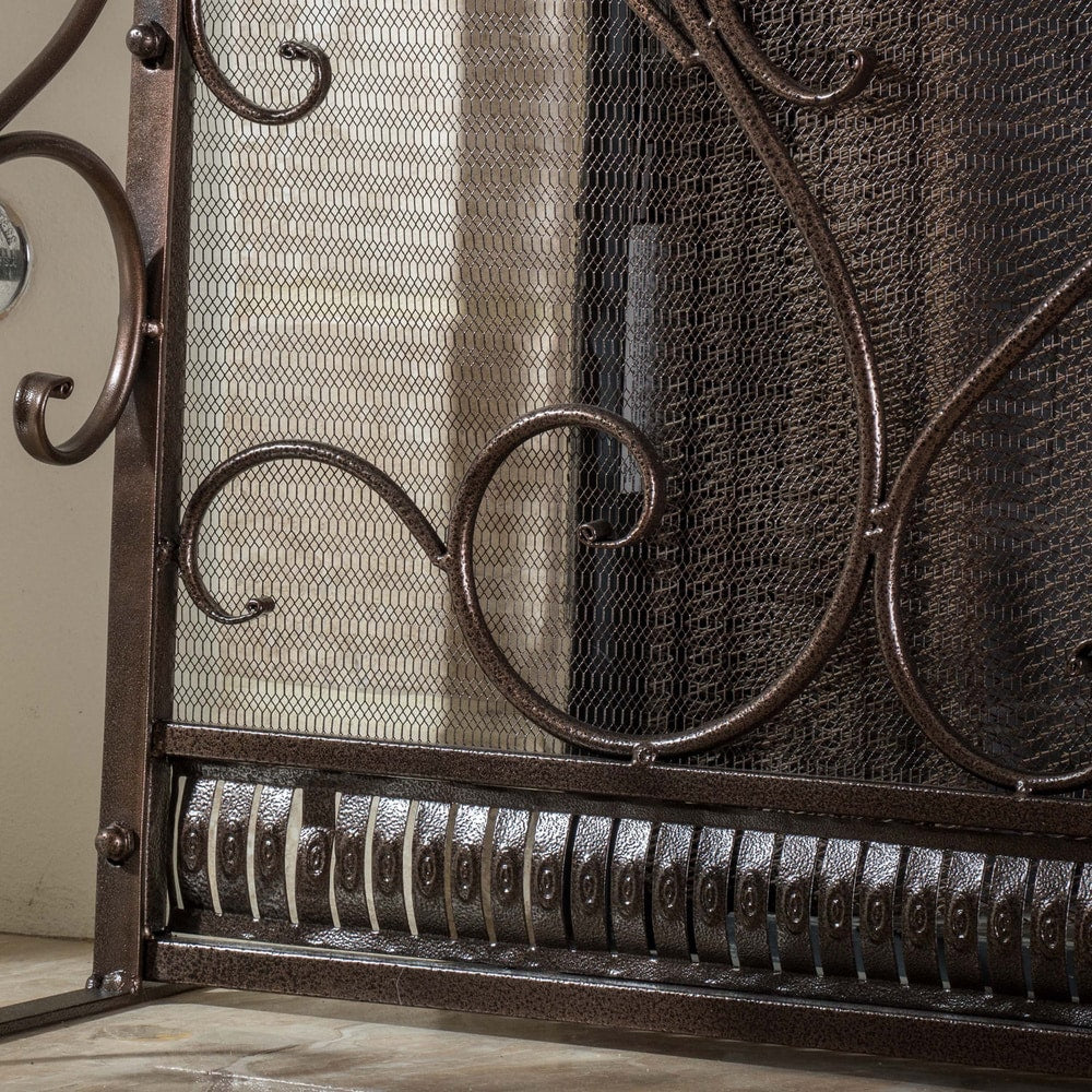 Christopher Knight Home Claridge Iron Fireplace Screen - N/A