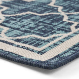 Coolidge Outdoor Trellis Area Rug, Blue and Ivory by Christopher Knight Home