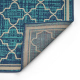Coolidge Outdoor Trellis Area Rug, Blue and Ivory by Christopher Knight Home