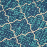 Coolidge Outdoor Trellis Area Rug, Blue and Ivory by Christopher Knight Home