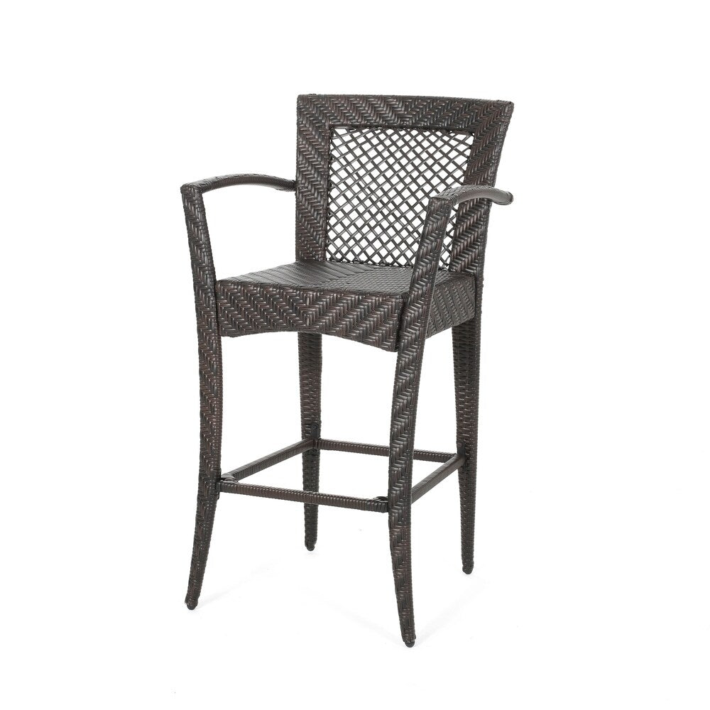 Farley Outdoor 46-inch Wicker Barstools (Set of 4) by Christopher Knight Home