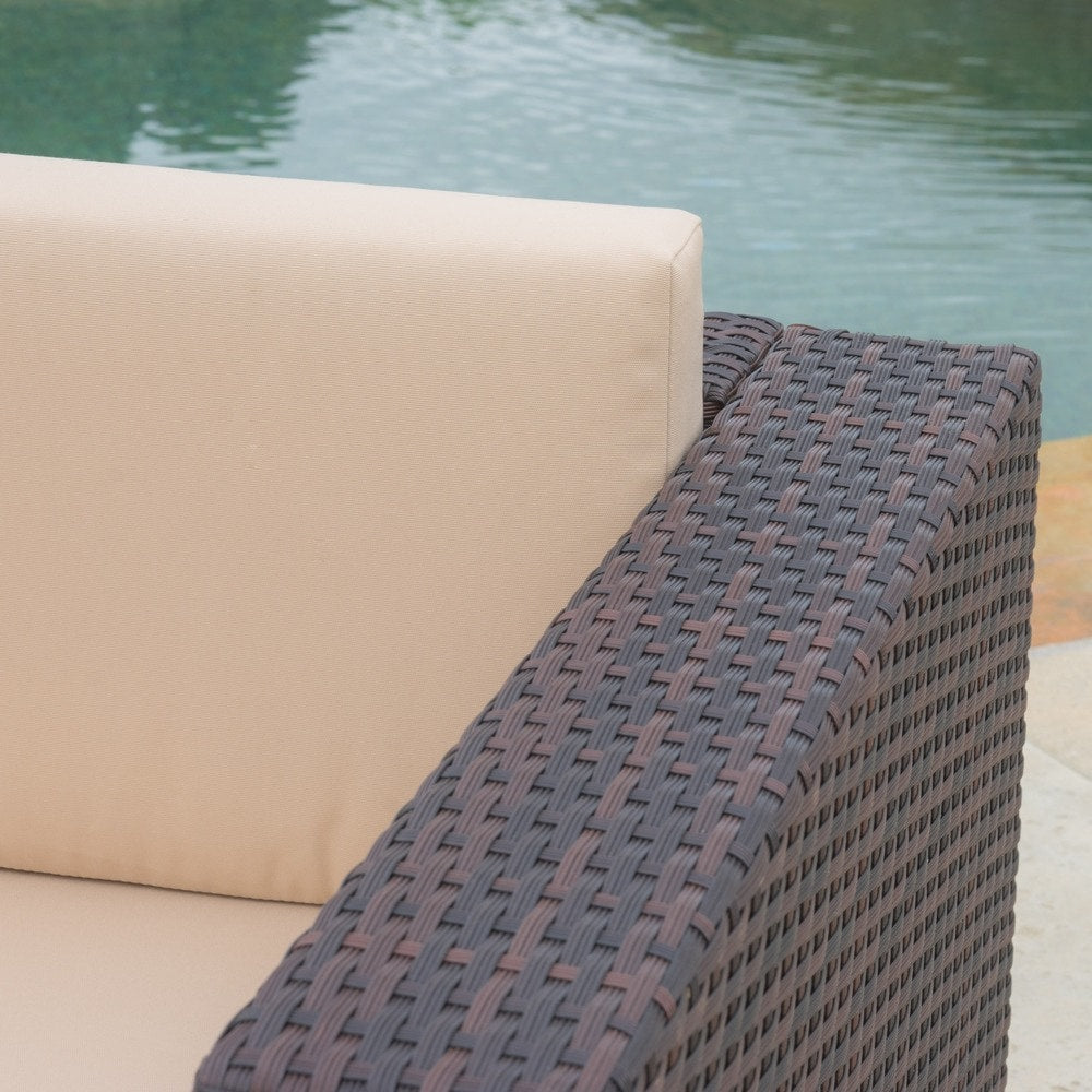 Murano Outdoor 2-piece Aluminum Chat Set with Cushions by Christopher Knight Home