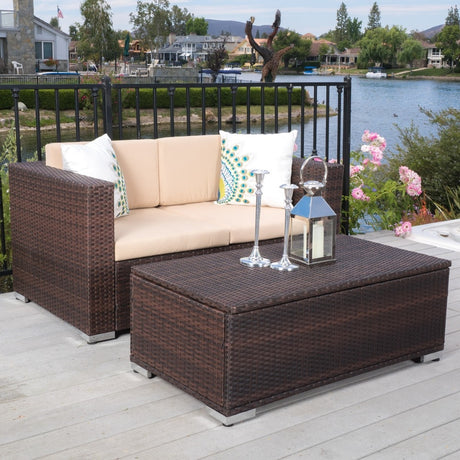 Murano Outdoor 2-piece Aluminum Chat Set with Cushions by Christopher Knight Home