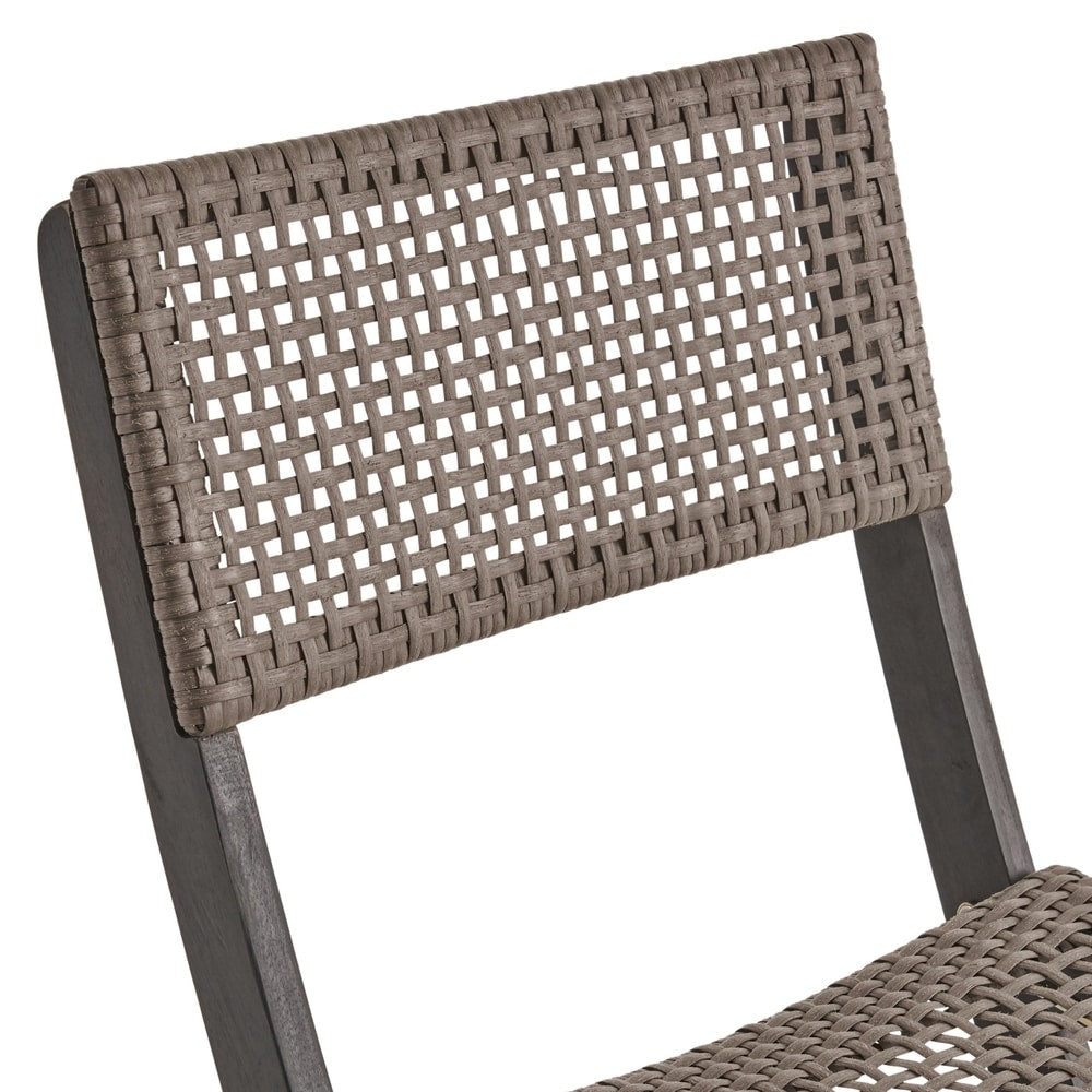 Hillside Outdoor Acacia Wood Foldable Bistro Chairs with Wicker Seating (Set of 2) by Christopher Knight Home