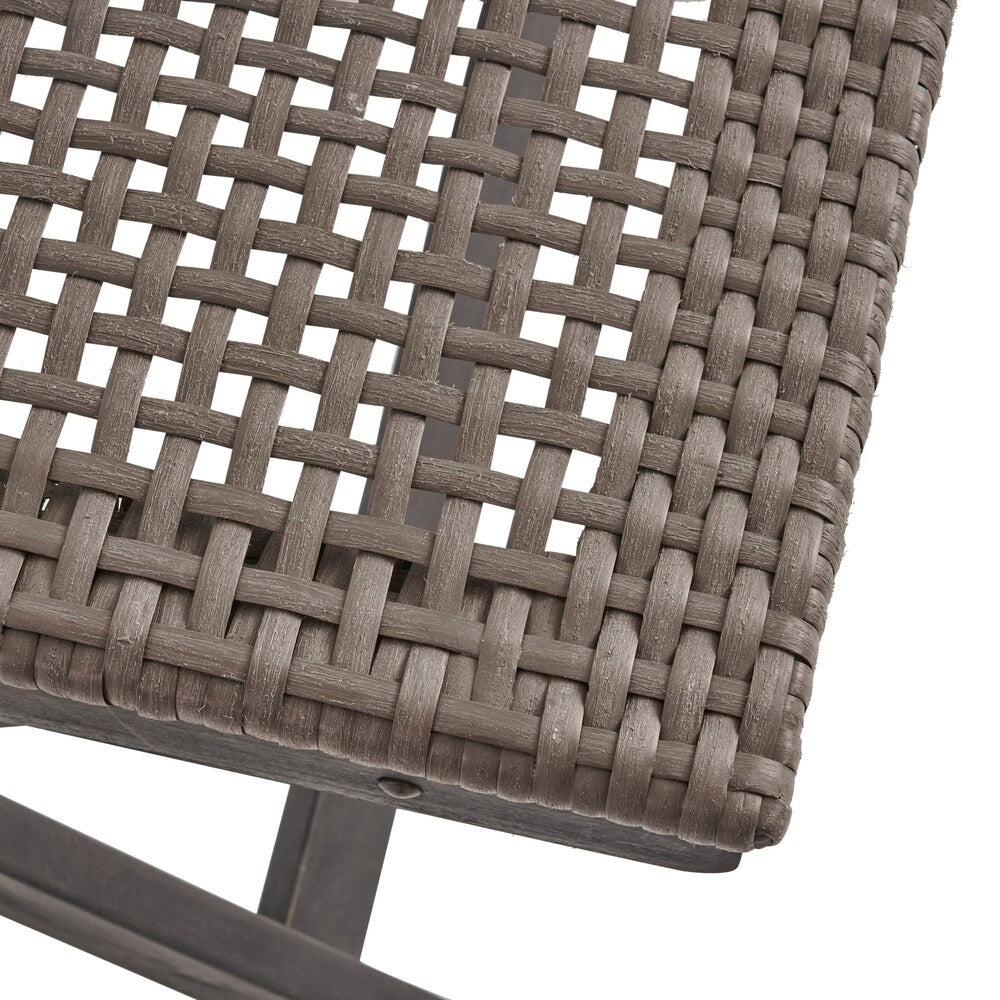 Hillside Outdoor Acacia Wood Foldable Bistro Chairs with Wicker Seating (Set of 2) by Christopher Knight Home