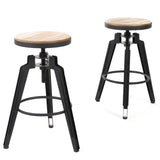 Isla 25-inch Adjustable Rustic Wood Barstool (Set of 2) by Christopher Knight Home