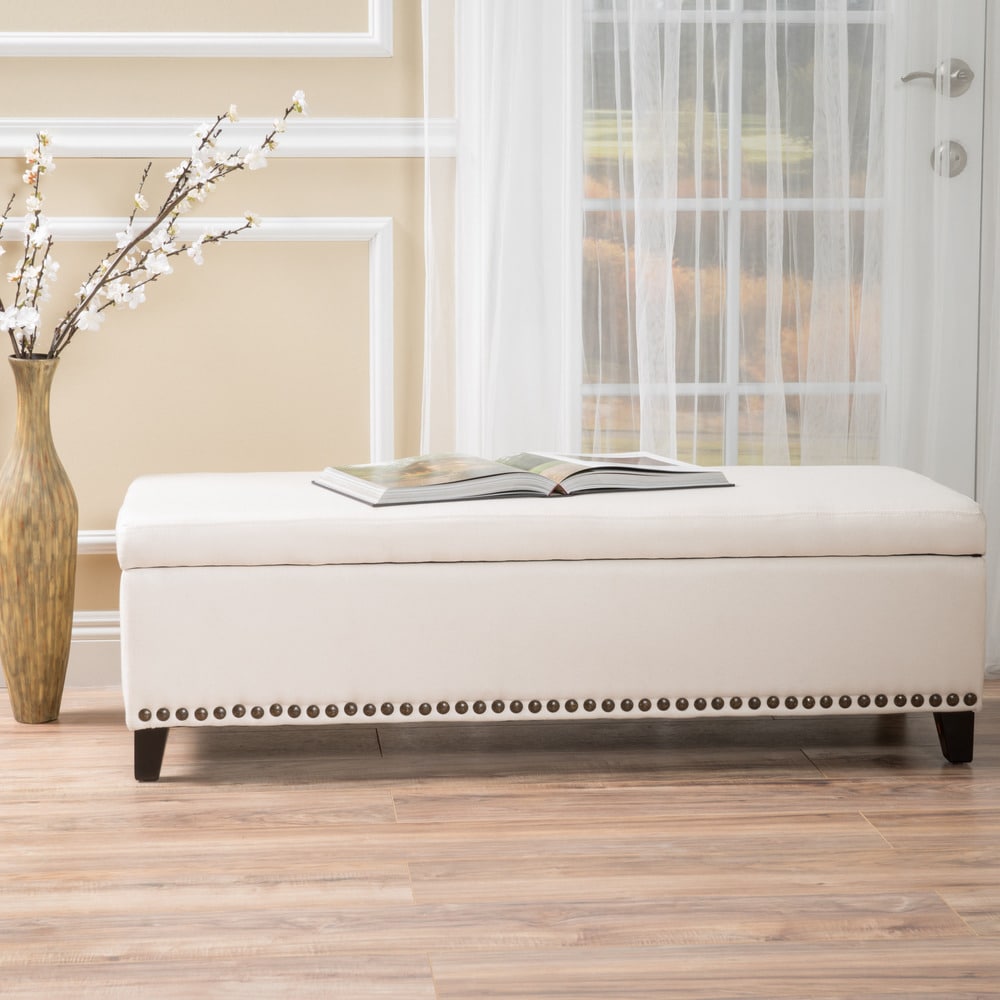 Isra Fabric Storage Ottoman Bench by Christopher Knight Home
