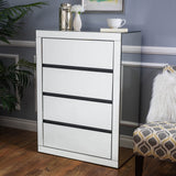 Lada Hardwood 3-drawer Mirrored Cabinet by Christopher Knight Home