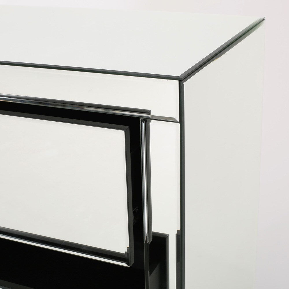Lada Hardwood 3-drawer Mirrored Cabinet by Christopher Knight Home