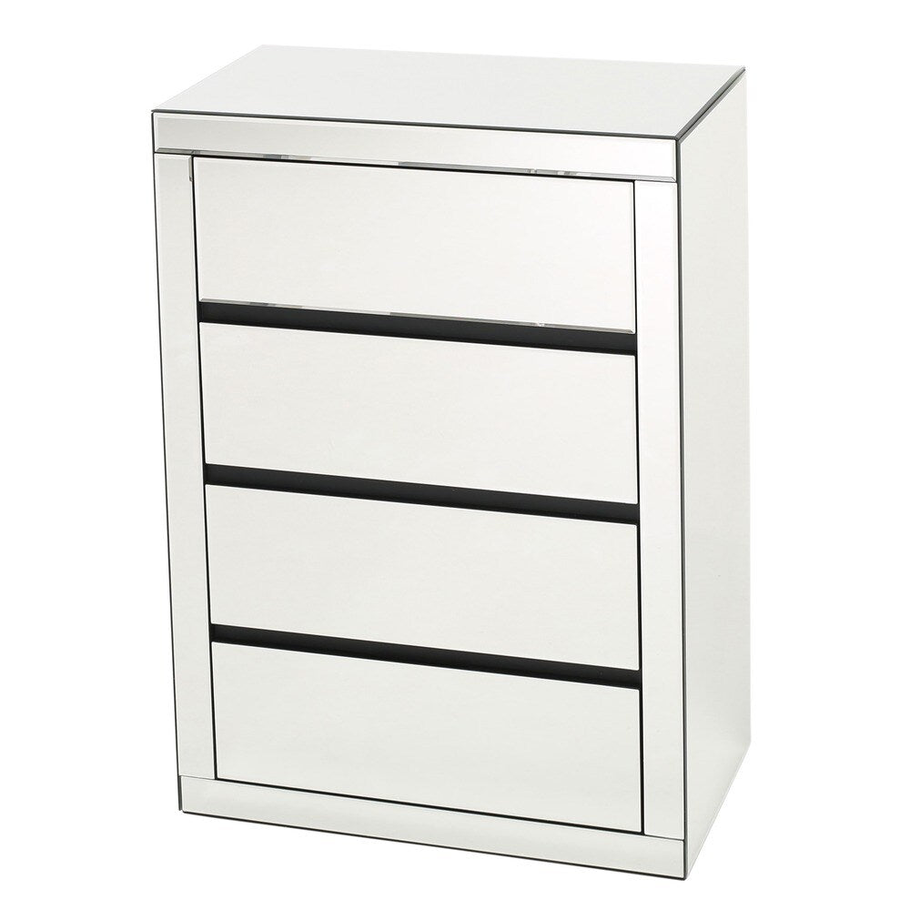 Lada Hardwood 3-drawer Mirrored Cabinet by Christopher Knight Home